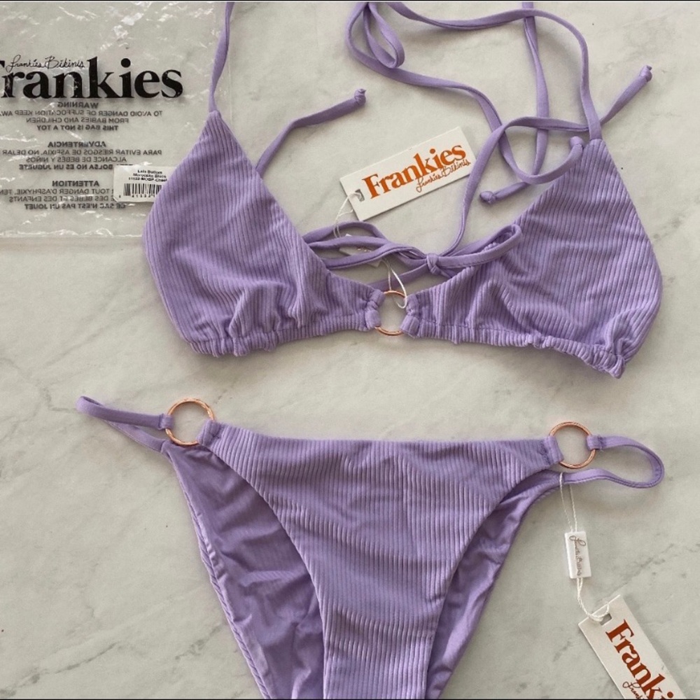 Frankie's Bikinis Purple Bikini Set